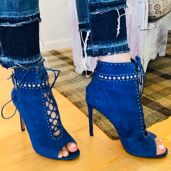 Brian Atwood Shoes - 🔹 Brian Atwood 🔹 Blue Suede Studded Heels